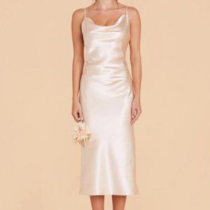 Birdy Grey - Lisa Matte Satin Midi Dress, Champagne, Size Small